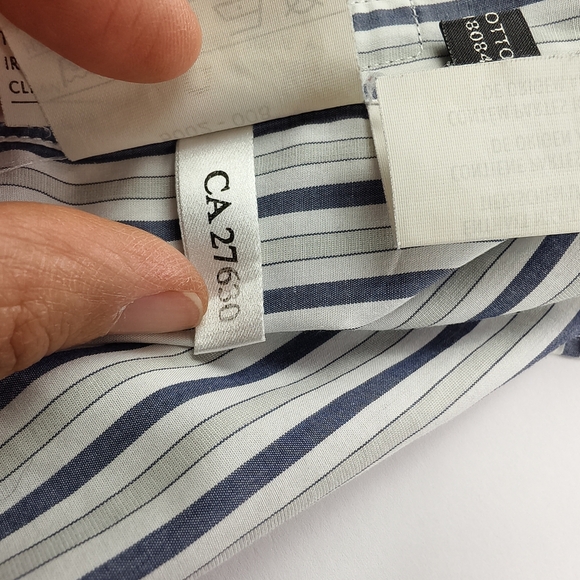 Salvatore Ferragamo Italy Luxury Striped Dress Shirt Blue & White Classic - Picture 10 of 13